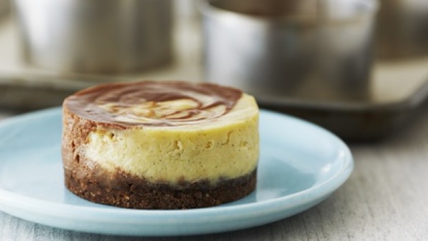 Individual Chocolate Swirl Cheesecakes