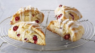 Classic Lemon Cranberry Scones with Lemon Glaze