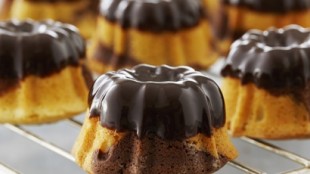 Individual Marble Bundt Cakes with Ganache Glaze