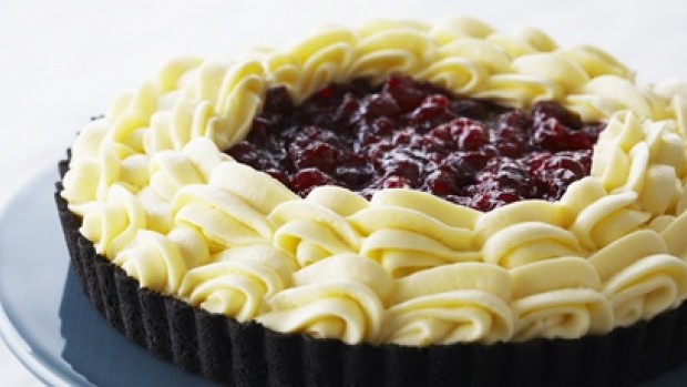 White Chocolate Cranberry Mousse Tart